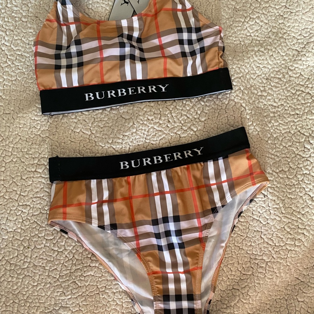 Logo Print Vintage Check Bikini Size XL